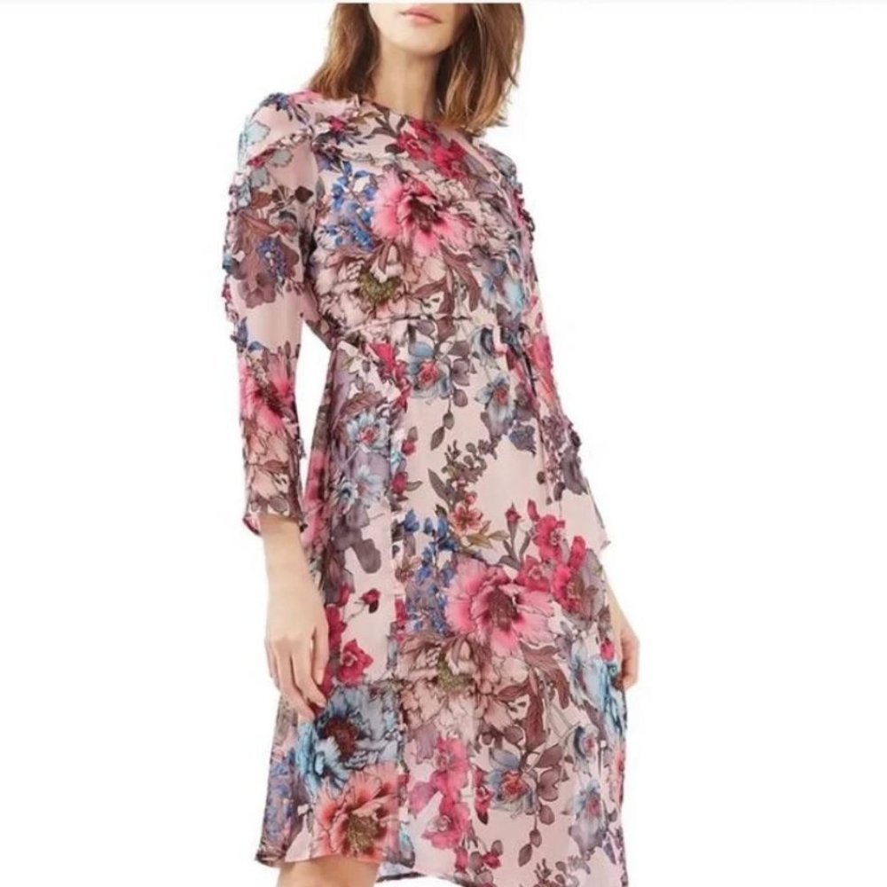 TopShop Floral Ruffle Midi Dress 6